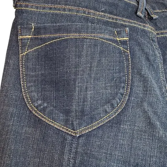 Vintage Y2K Old Navy Zipper Straight Leg High Rise Denim Jeans Size 12 Like New - Picture 10 of 14